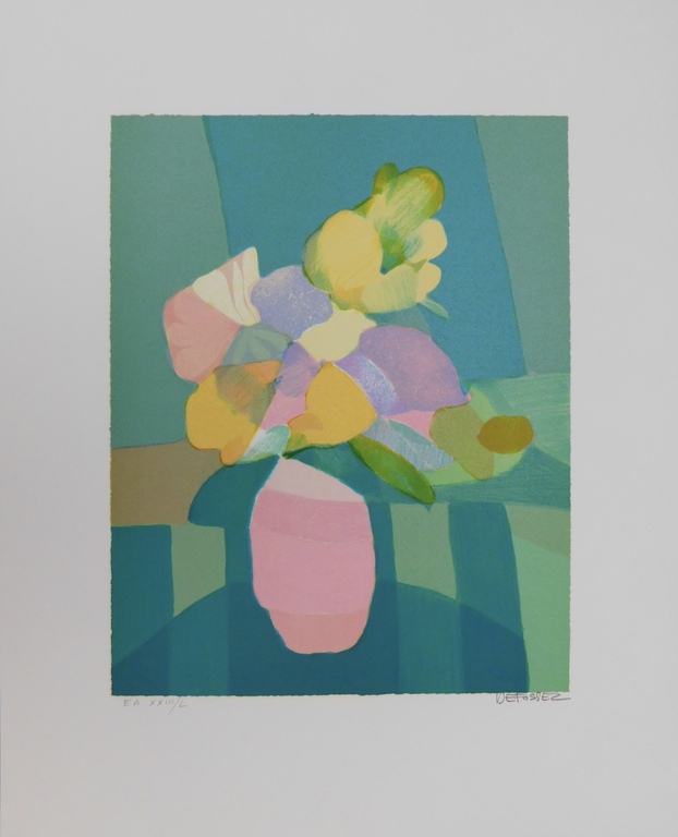 Freddy Defossez - Kleurenlitho - Vase Mauve kopen? Bied vanaf 40!