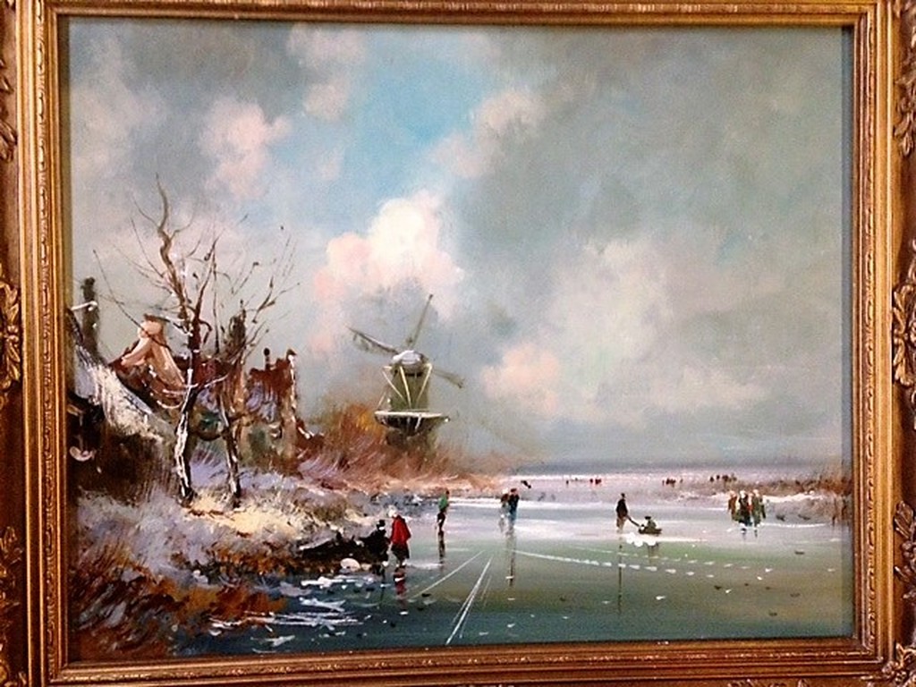 Onbekende kunstenaar, olieverf op paneel, Oud Hollands IJsvermaak kopen? Bied vanaf 120!