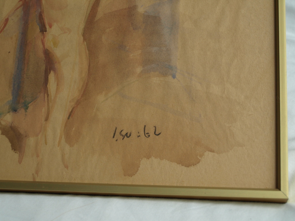Jan Groenestein : Aquarel , Naakte vrouw – gesigneerd & ingelijst - 1962 kopen? Bied vanaf 185!