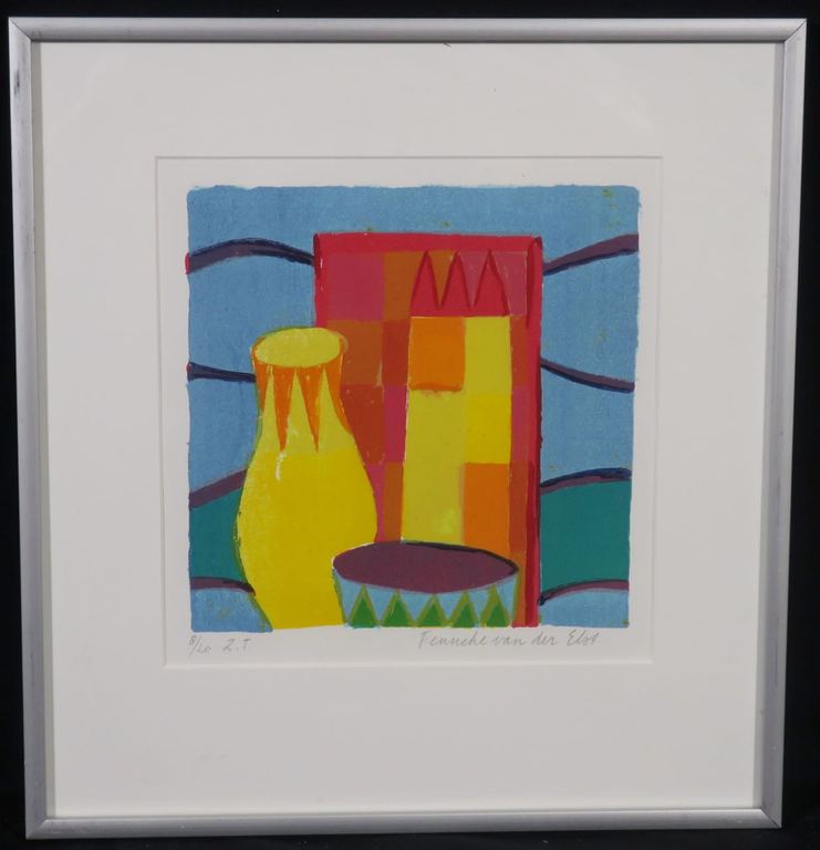 Fenneke van der Elst: Litho, Zonder titel - Ingelijst kopen? Bied vanaf 1!