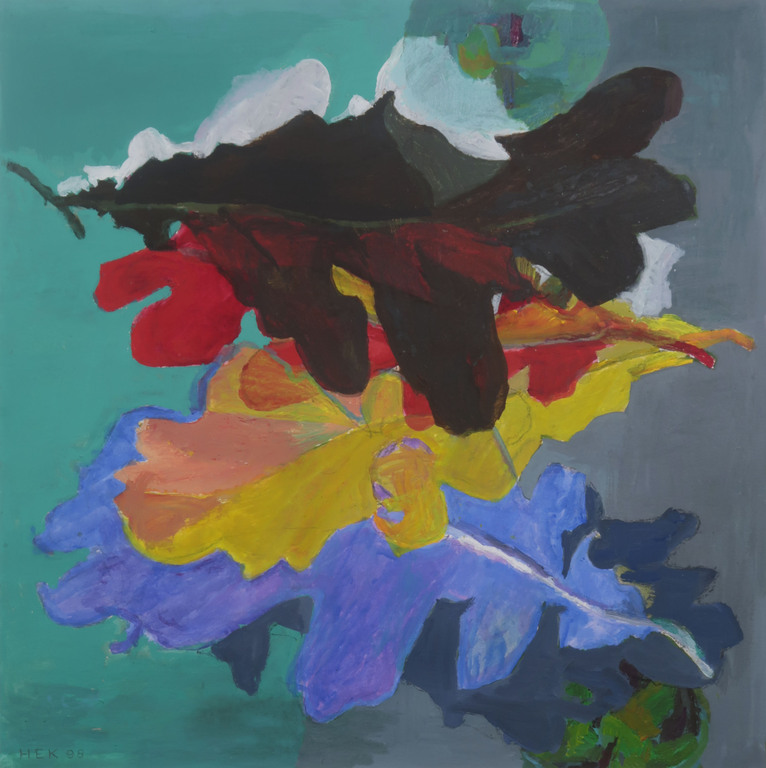 Hans Ebeling Koning: Gouache, Eikenbladeren - Ingelijst kopen? Bied vanaf 100!