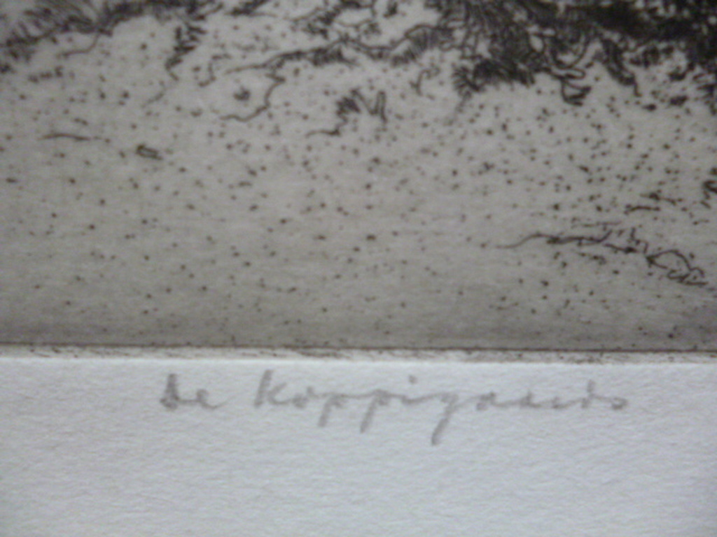 Dirk Baksteen - ets - De Koppigaards kopen? Bied vanaf 95!