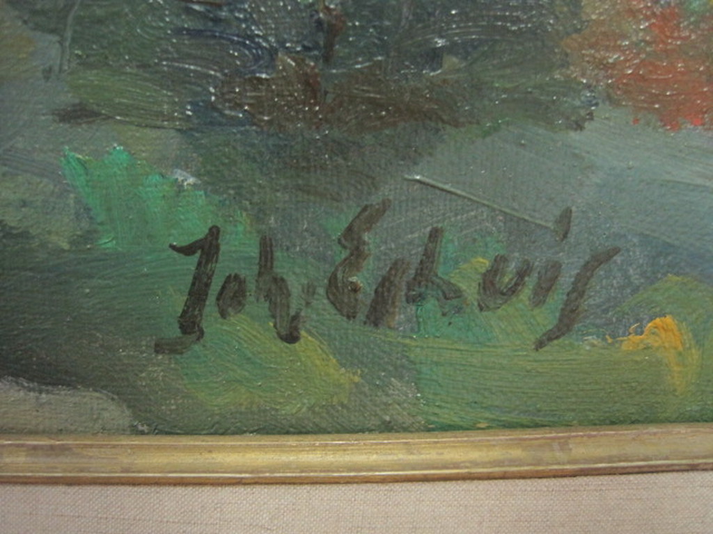 Joh. Eshuis 1904-1971 - "Paard en wagen in landschap" olieverf ca. 1940 kopen? Bied vanaf 1!