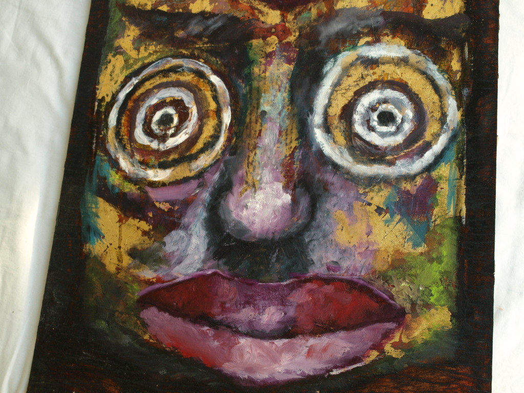 Anina Margiono : Acrylverf op Japans papier , Ogen - gesigneerd kopen? Bied vanaf 25!