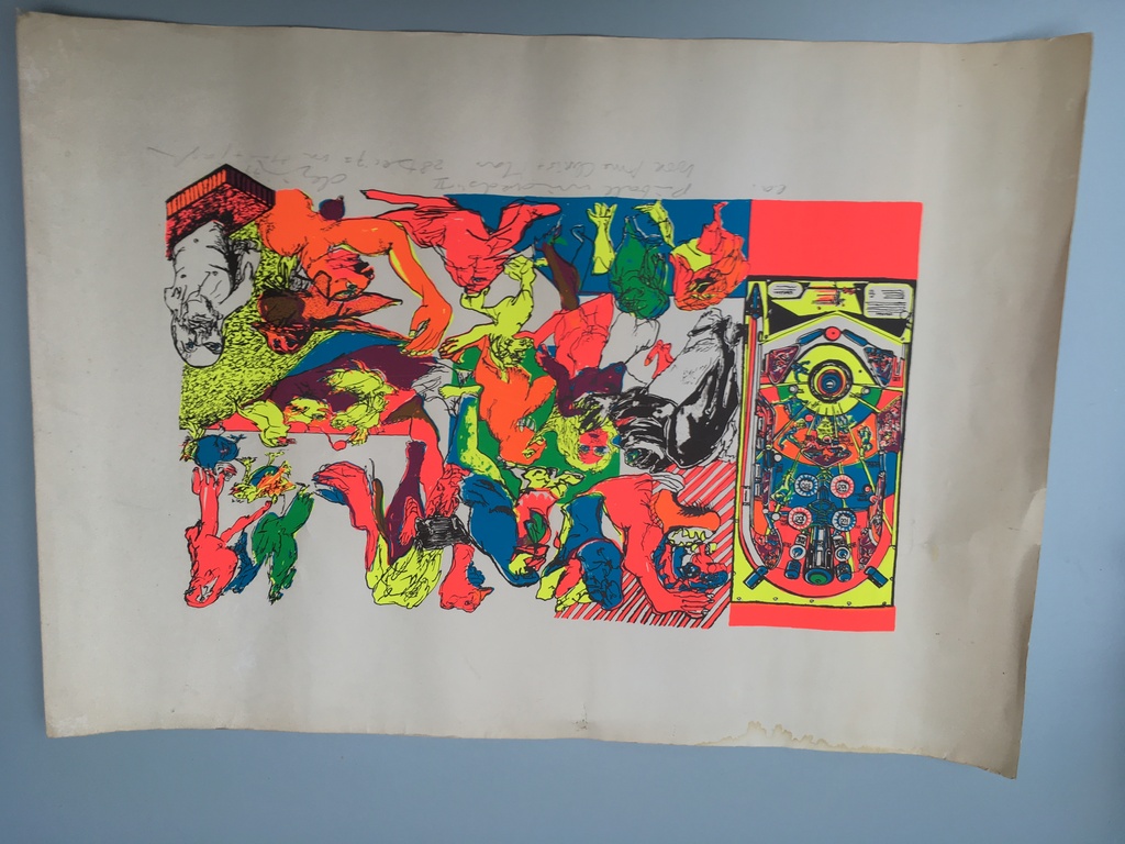 Jacqueline de Jong, pinball wizards, 1973, ets nr. 4 II, gesigneerd kopen? Bied vanaf 200!