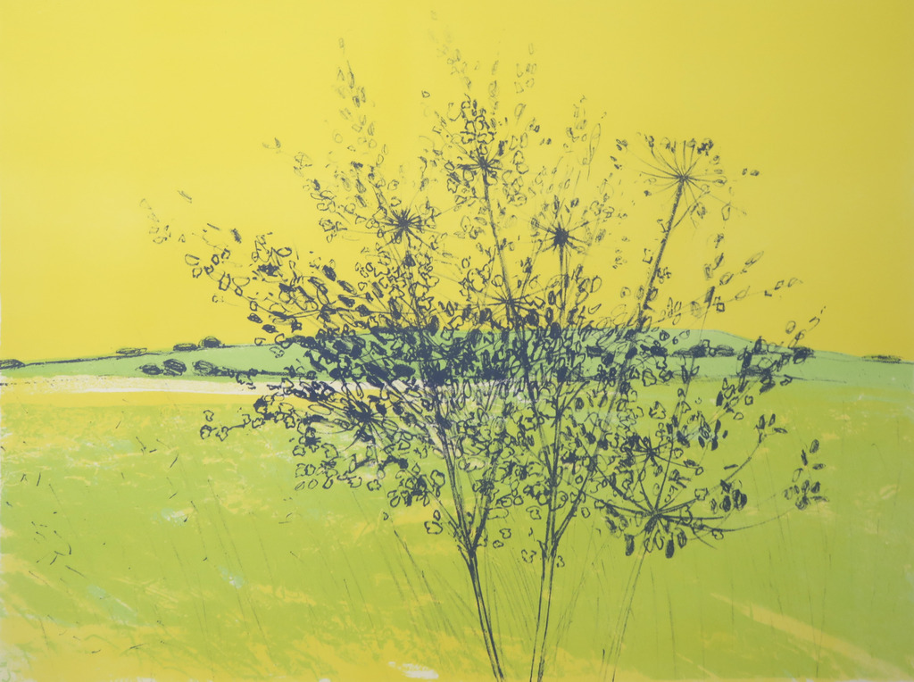 David Humphreys: Litho, Landscape with a bush - Somerset kopen? Bied vanaf 1!