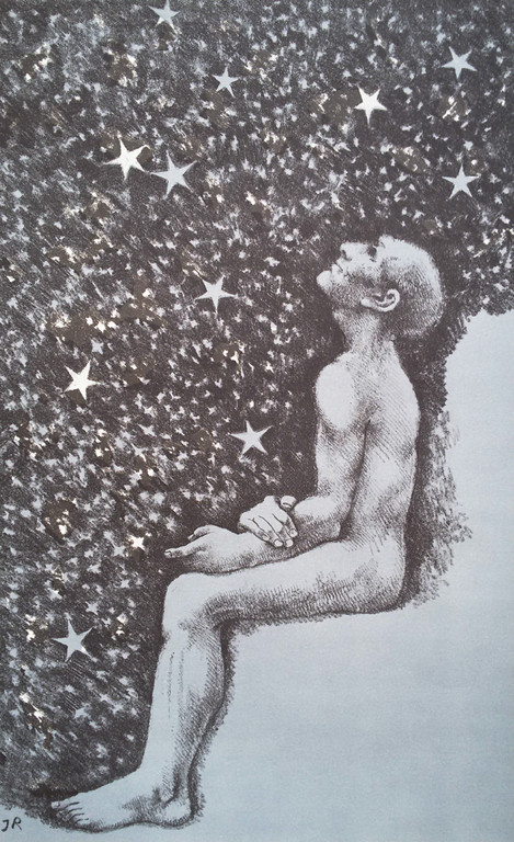 John Raedecker - Man in de nacht, litho kopen? Bied vanaf 15!