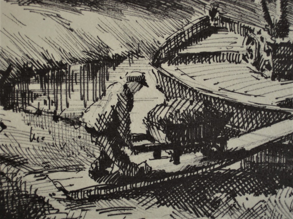 onduidelijk gesigneerde GROTE Litho "beurtschip bij Eemdijk" 1948 "Louis?"   kopen? Bied vanaf 1!