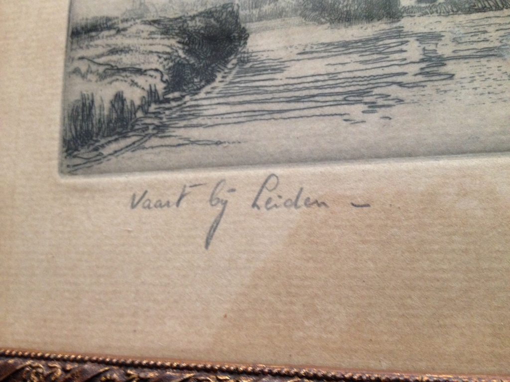 W. Jos. de Gruyter (1899-1979) – Vaart bij Leiden, ets, 1922 kopen? Bied vanaf 10!