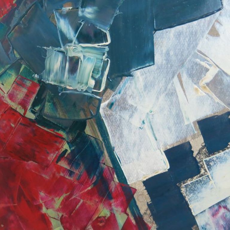 Chris Buursen: Olieverf op board, Collage effect kopen? Bied vanaf 1!