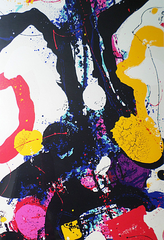 Walter van Oel - Abstracte voorstelling, zeefdruk (ingelijst, groot) verkocht voor € 50!