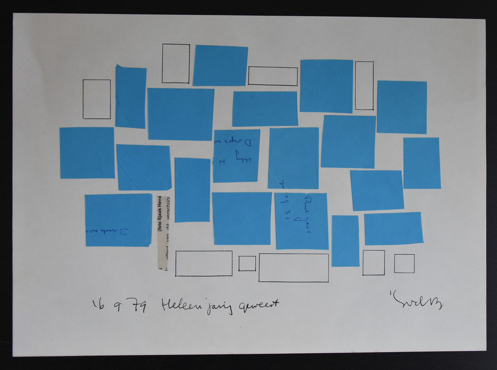 Siep van den Berg - Siep van den Berg # TEKENING / COLLAGE in blauw, Heleen# 1979, mint, gesigneerd kopen? Bied vanaf 79!