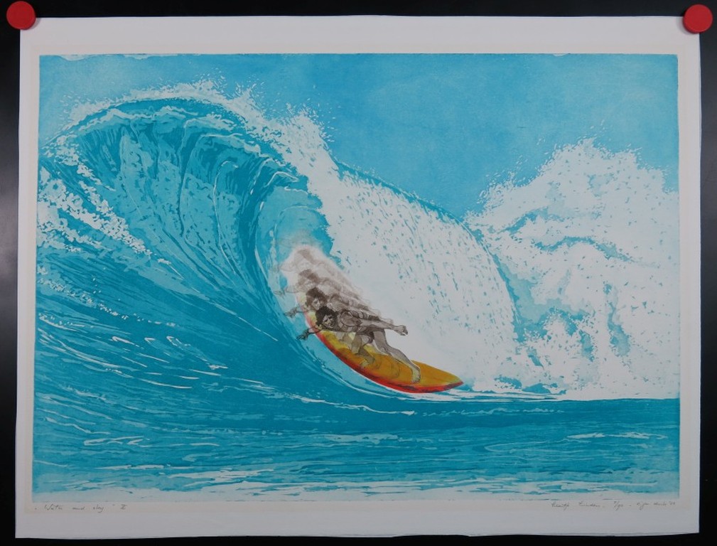 Leentje Linders: Ets, Aquatint en Reliefdruk, Water and sky II kopen? Bied vanaf 40!