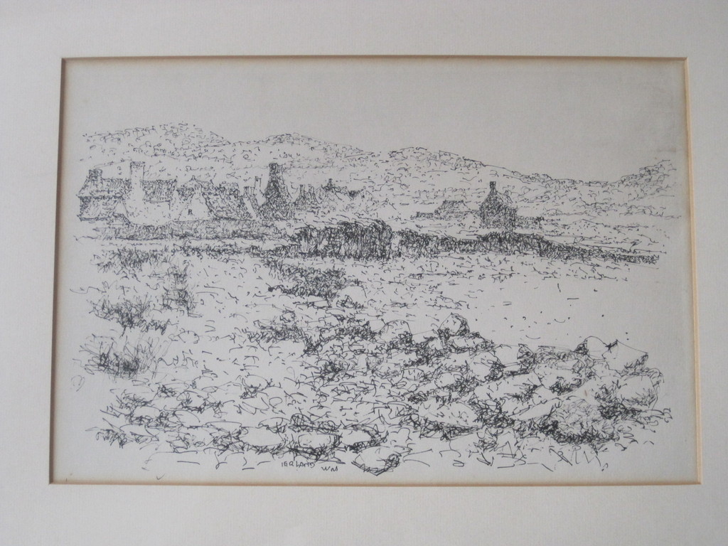 Willem Minderman 1910-1985  tekening oostind inkt "Ierland"  kopen? Bied vanaf 25!