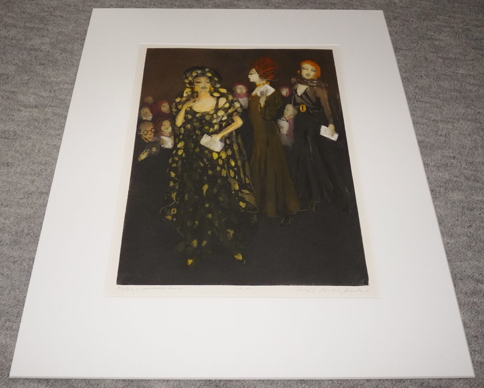 Willy Belinfante,Kleurenlitho, Modeshow, Gesigneerd. kopen? Bied vanaf 125!