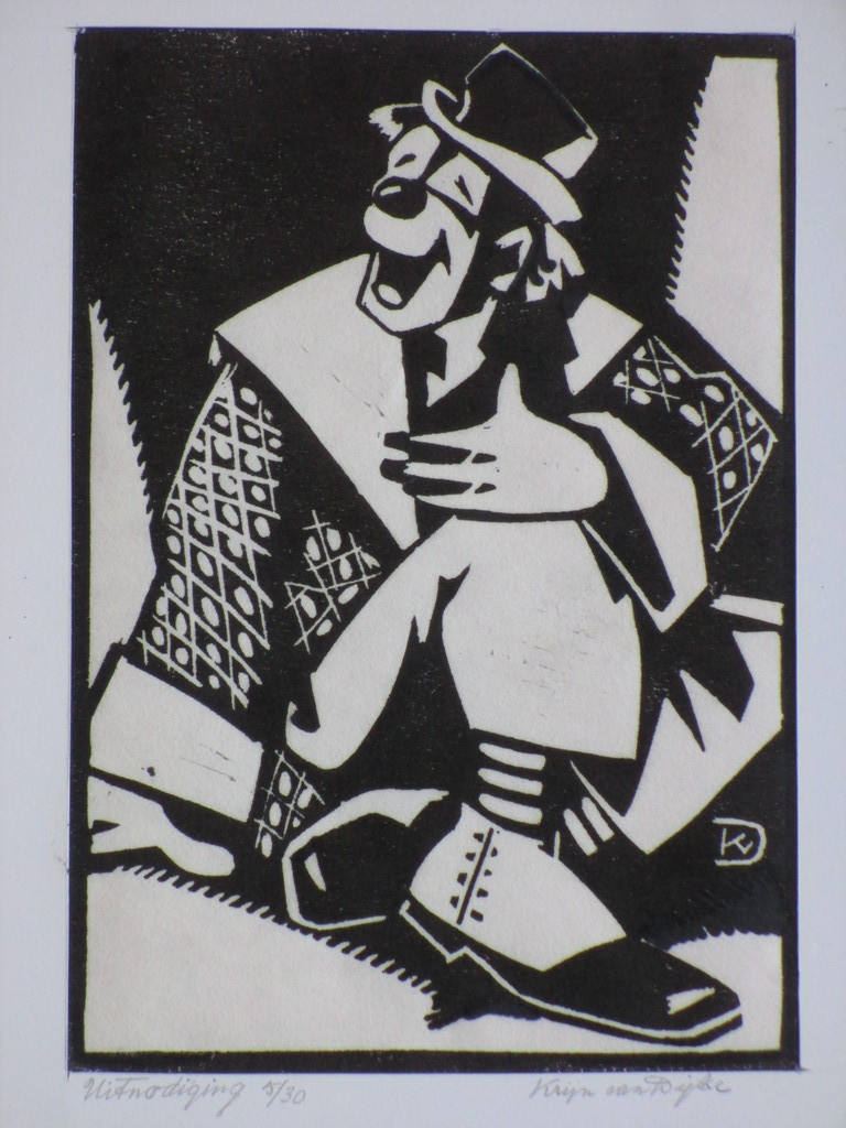 Krijn van Dijke - Krijn van Dijke, Uitnodiging, Houtsnede kopen? Bied vanaf 1!