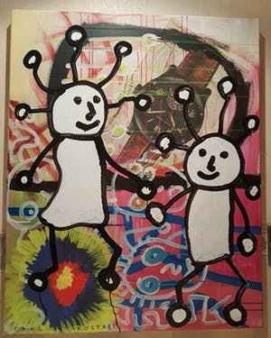 Paul Indrek Kostabi - Paul Kostabi - Time to bomb - acryl, spray, paintstick op canvas kopen? Bied vanaf 1300!