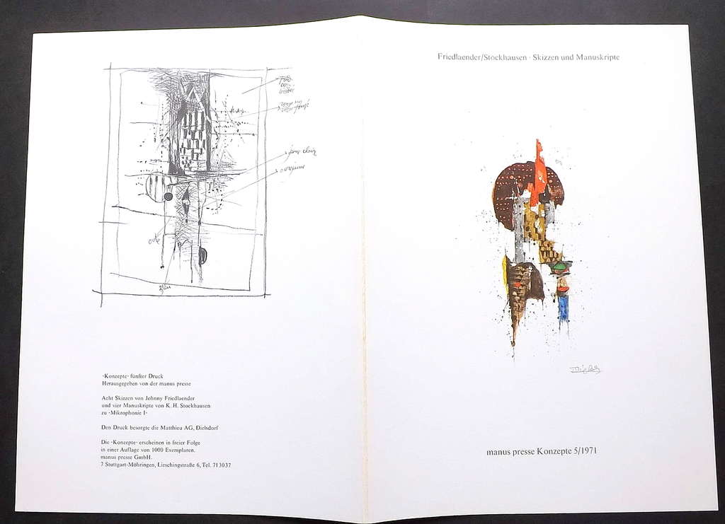 Johnny Friedlaender - gesigneerde map "manus Presse Konzepte" kopen? Bied vanaf 1!