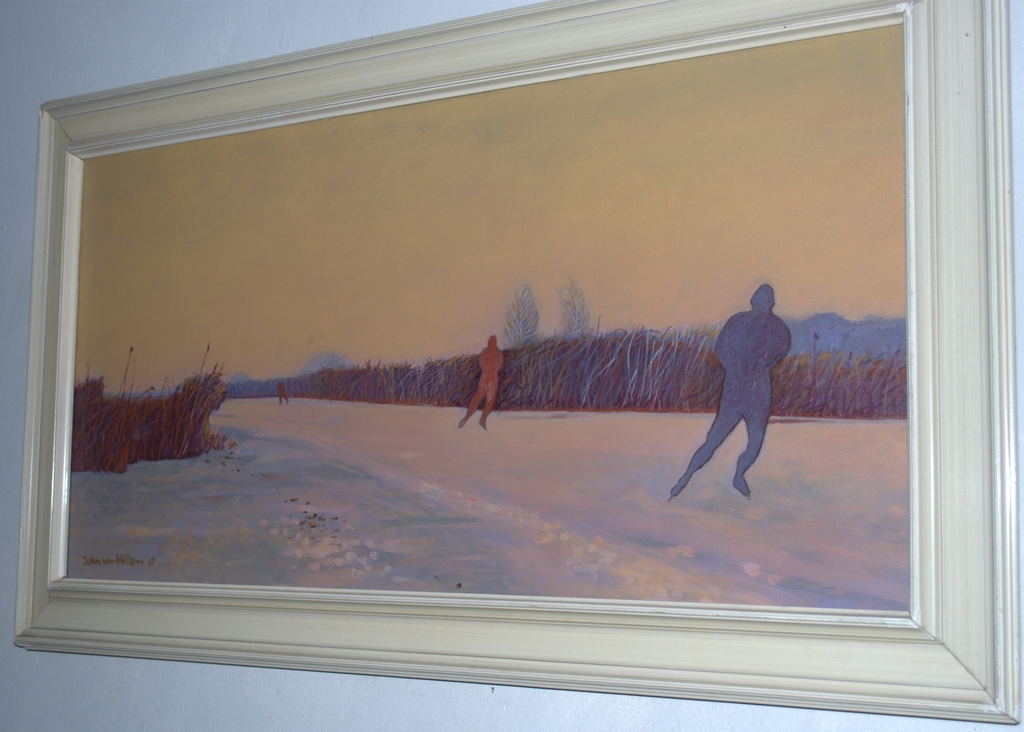 SCHAATSERS IN DE POLDER--ACRYL OP CANVAS verkocht voor € 40!