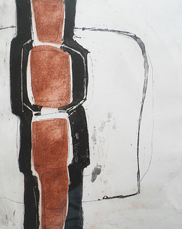 Cees Kortlang - Abstract, ets (mooi ingelijst) verkocht voor € 75!