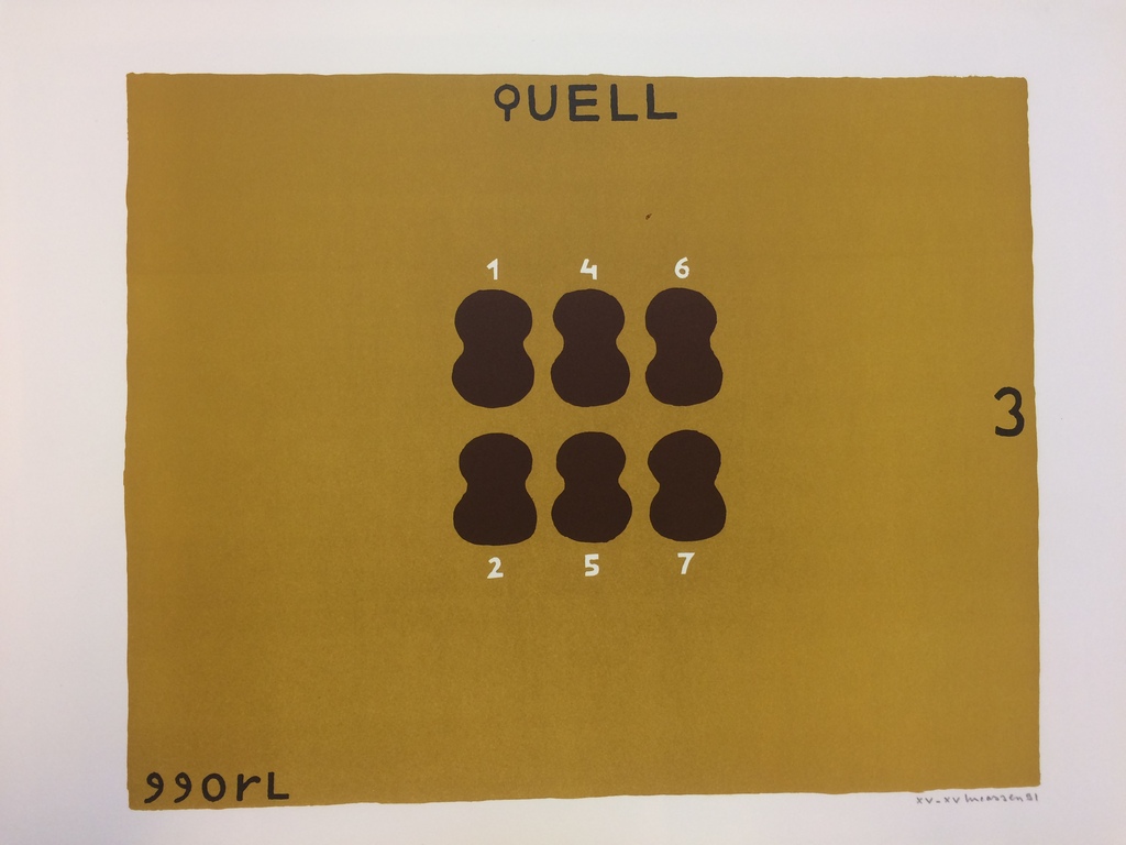 Reinier Lucassen, fraaie zeefdruk Quell uit 1991 in perfecte staat, XV-XV verkocht voor € 165!