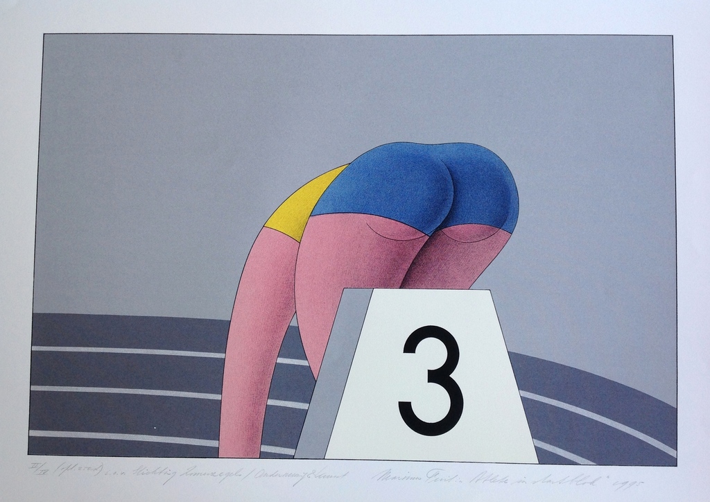 Litho in kleur : Marinus Fuit verkocht voor € 75!