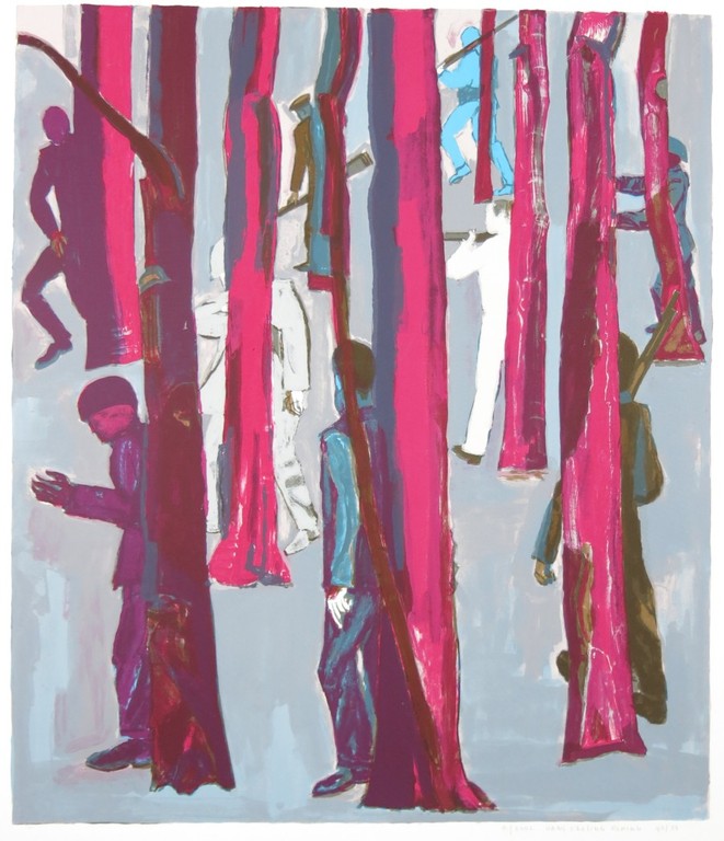 Hans Ebeling Koning: Litho, Bos (rechts) verkocht voor € 41!