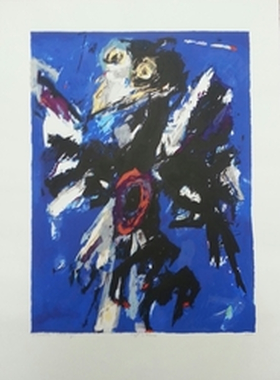 Charlotte Molenkamp, zeefdruk op papier, titel:  verkocht voor € 55!