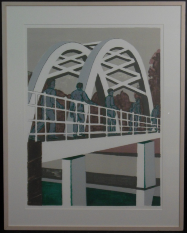 Hans Ebeling Koning: Zeefdruk, Brug R. -Ingelijst kopen? Bied vanaf 35!