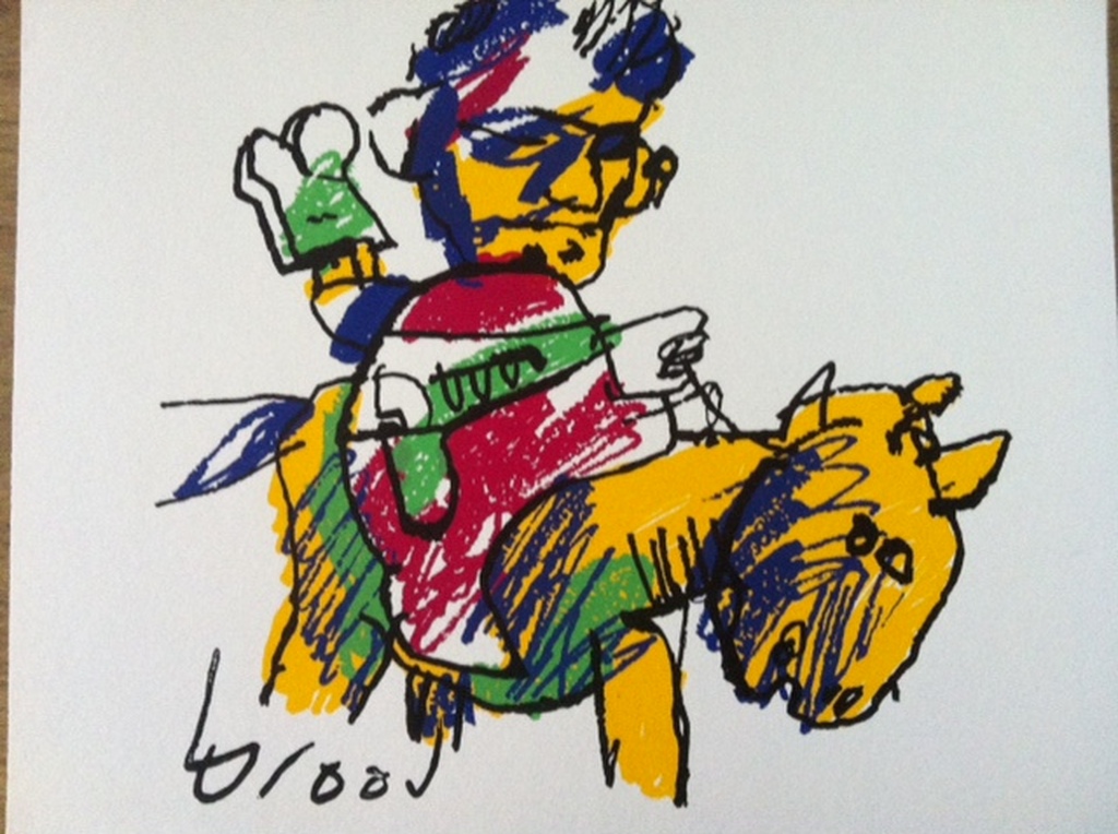 Herman Brood Zeefdruk: Man op paard! verkocht voor € 50!