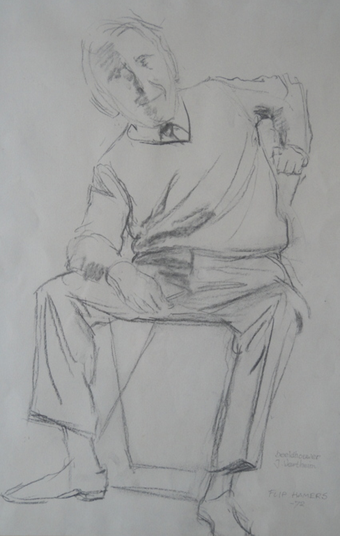 Flip Hamers, tekening, portret van beeldhouwer Jobs Wertheim kopen? Bied vanaf 1!