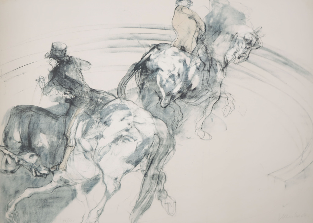 Claude Weisbuch: Litho, Two horseriders in a circus ring kopen? Bied vanaf 50!