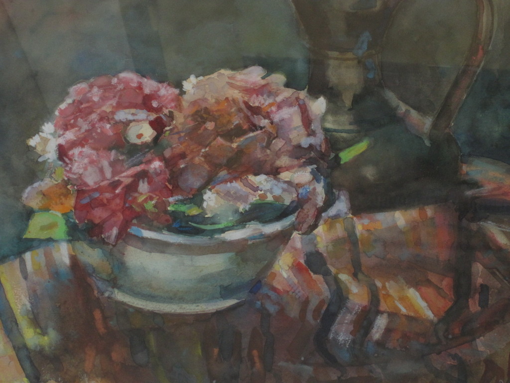 Groot impressionistisch Aquarel "stilleven met tinnen kan" gesigneerd 1879  kopen? Bied vanaf 1!