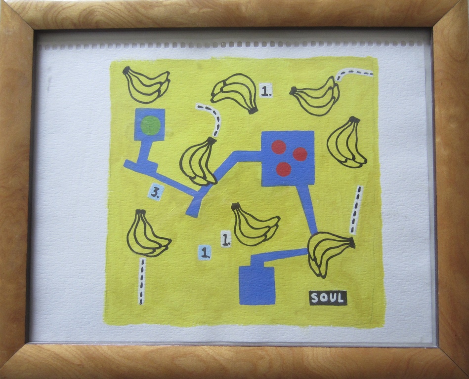 PAM EMMERIK ' SOULTRAFFIC / ZIELSVERKEER '  GOUACHE 1990  kopen? Bied vanaf 1!