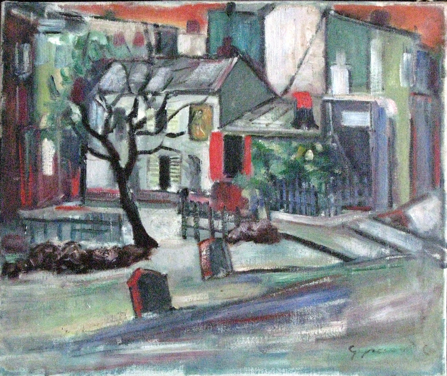 LAATSTE KEER: GERARD GRASSERE: OLIEVERF - GESIGNEERD en mooi INGELIJST (1965) verkocht voor € 500!