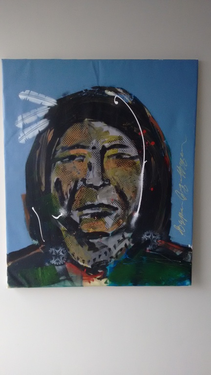 Espen Greger Hagen, schilderij,  indiaan, 120 x 100 cm, handgesigneerd kopen? Bied vanaf 250!