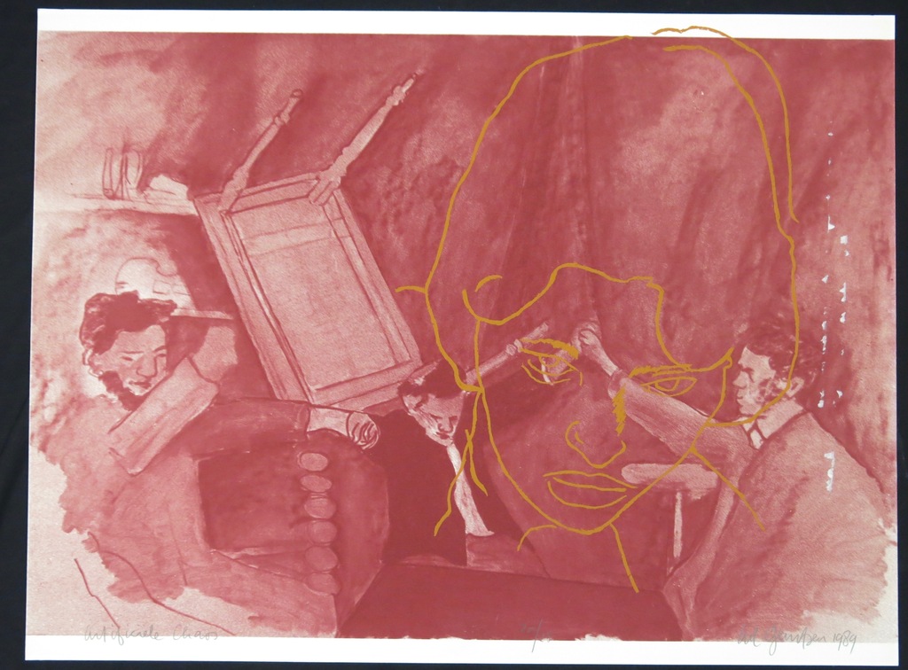 Ad Gerritsen: Zeefdruk, Artificiele Chaos (rood) kopen? Bied vanaf 20!