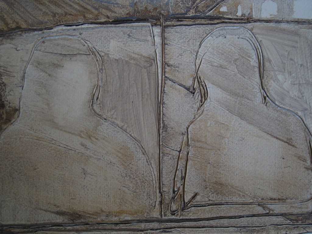 Indrukwekkend abstract figuratief Reliëf olieverf "Madonna" van Armand Campi  kopen? Bied vanaf 1!