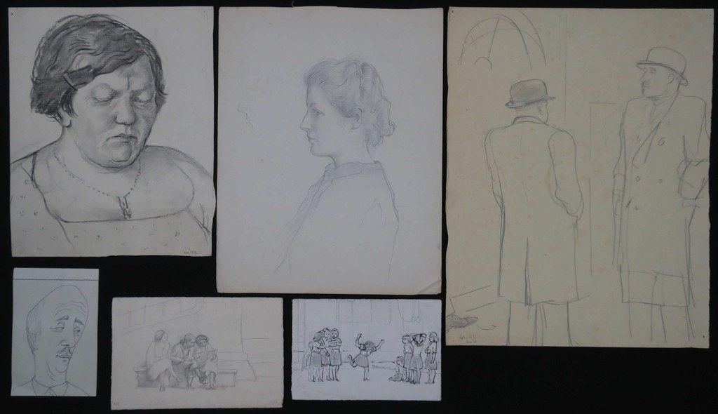 Harm Kamerlingh Onnes: 6 Tekeningen, o.a. Schoolmeisjes in gymnastiekzaal kopen? Bied vanaf 1!