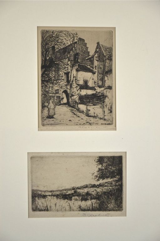 Piet Rackwitz: Twee etsen. Dorpsgezicht & Landschap kopen? Bied vanaf 1!