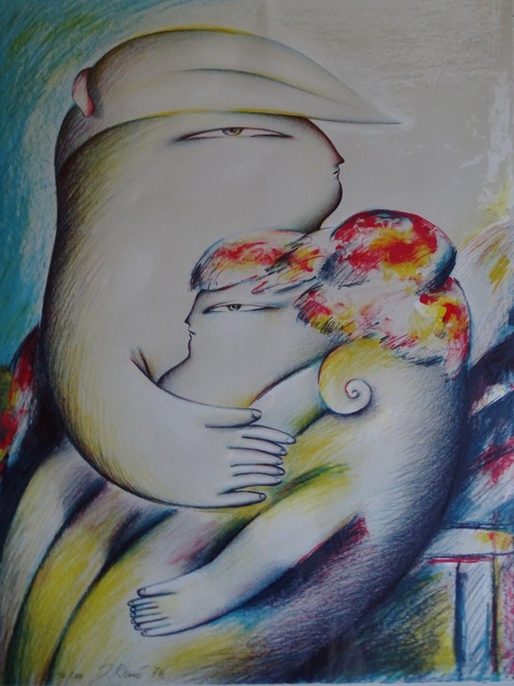 Jörg Remé, Litho, zonder titel, 1976, ingelijst kopen? Bied vanaf 45!