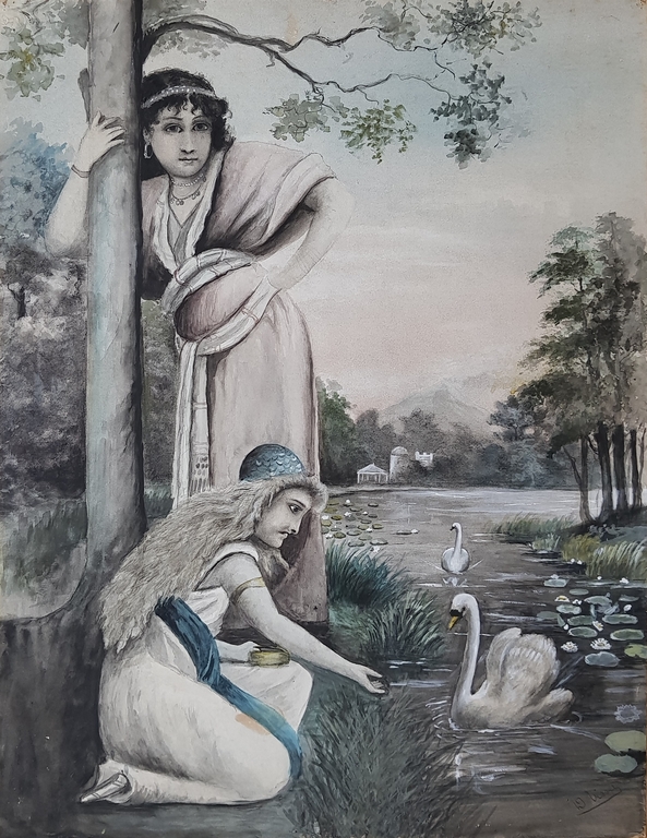 D. (W?) Visser, aquarel/pastel kopen? Bied vanaf 1!