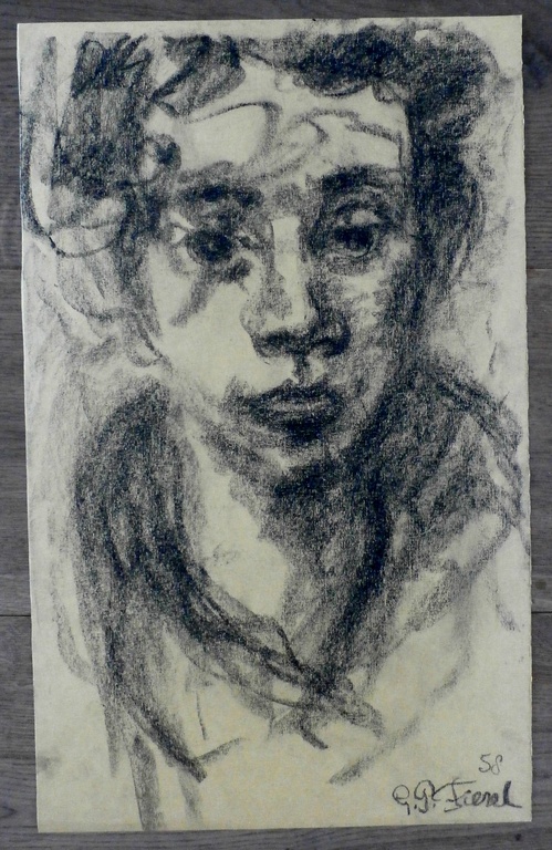 Gerard Fieret - houtskooltekening - 1958 kopen? Bied vanaf 200!