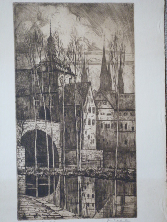 Jan van de Ven - ets - Raadhuis te Bamberg kopen? Bied vanaf 25!