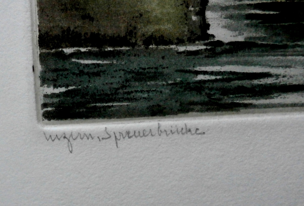 Roger Hebbelinck -ets/ Aquatint: Spreuerbrug, Luzern kopen? Bied vanaf 25!