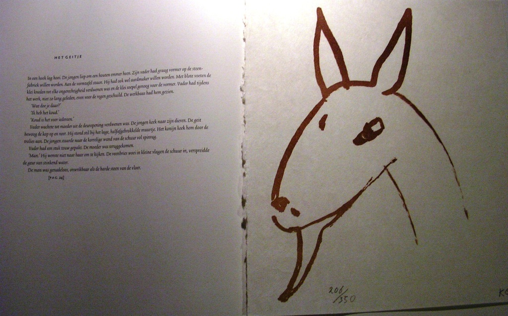 Klaas Gubbels  -  lithografie  -  'geitje' verkocht voor € 35!