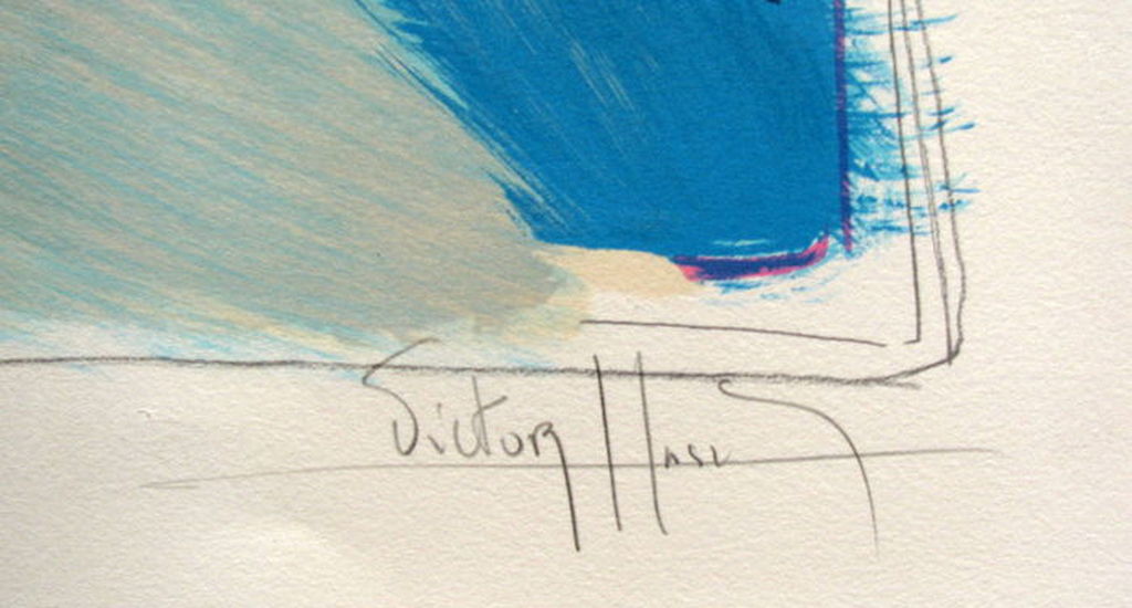 VICTOR HASCH  Kleurenlitho  LES PINS  Handgesigneerd kopen? Bied vanaf 30!