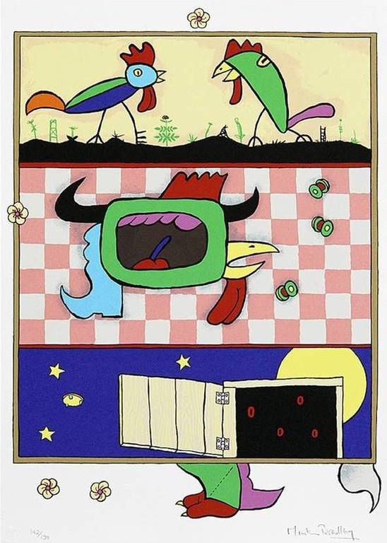 Martin Bradley: Zeefdruk, The Chickens kopen? Bied vanaf 40!