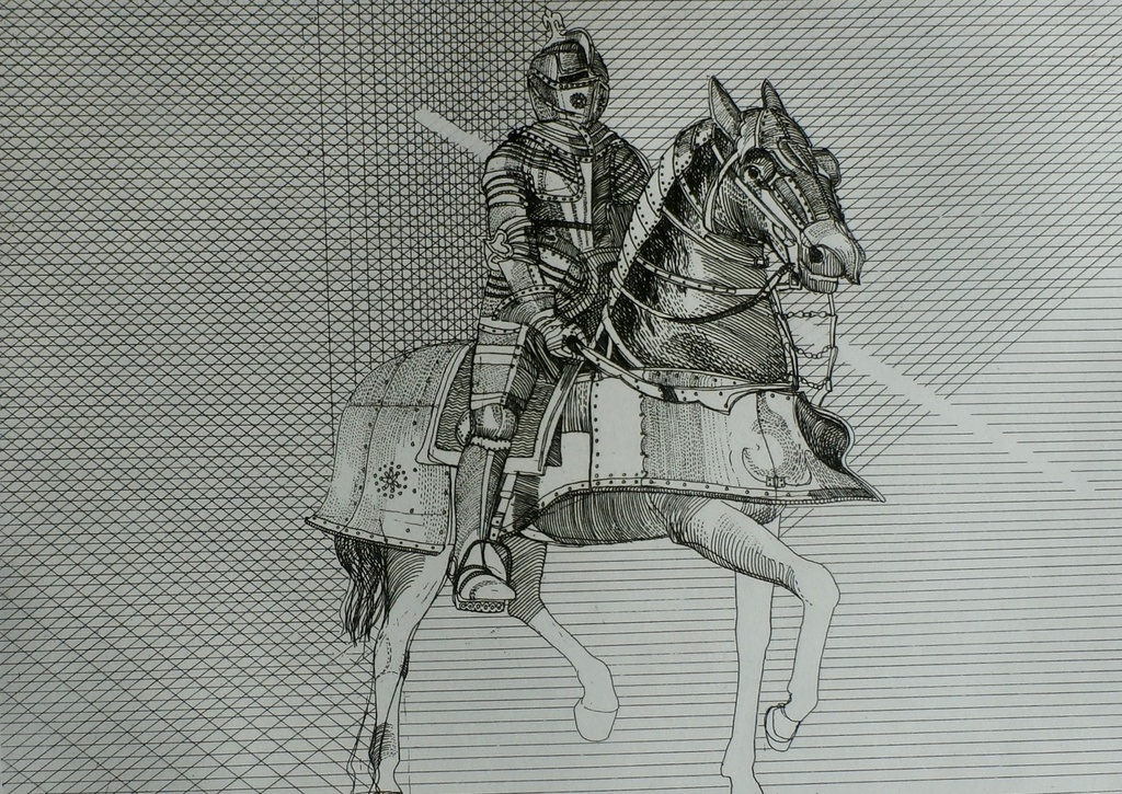 Aat verhoog - ets: ridder op paard - 1971 kopen? Bied vanaf 50!