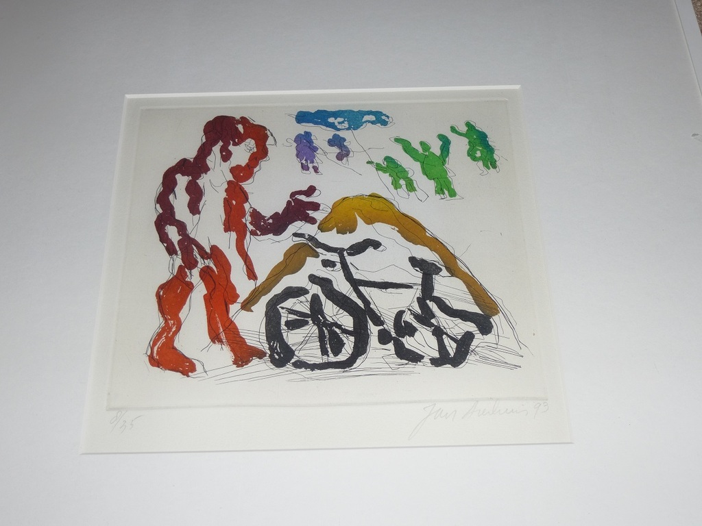 Jan Sierhuis, ingelijste zeefdruk, handgesigneerd, kleine oplage verkocht voor € 125!
